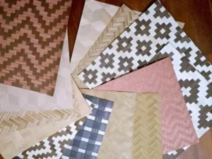Home 14 Collection of customized veneer sheets with various geometric and textured patterns