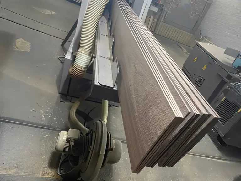 4mm wood lamella panels stacked during production at Chuanfoo Wood factory