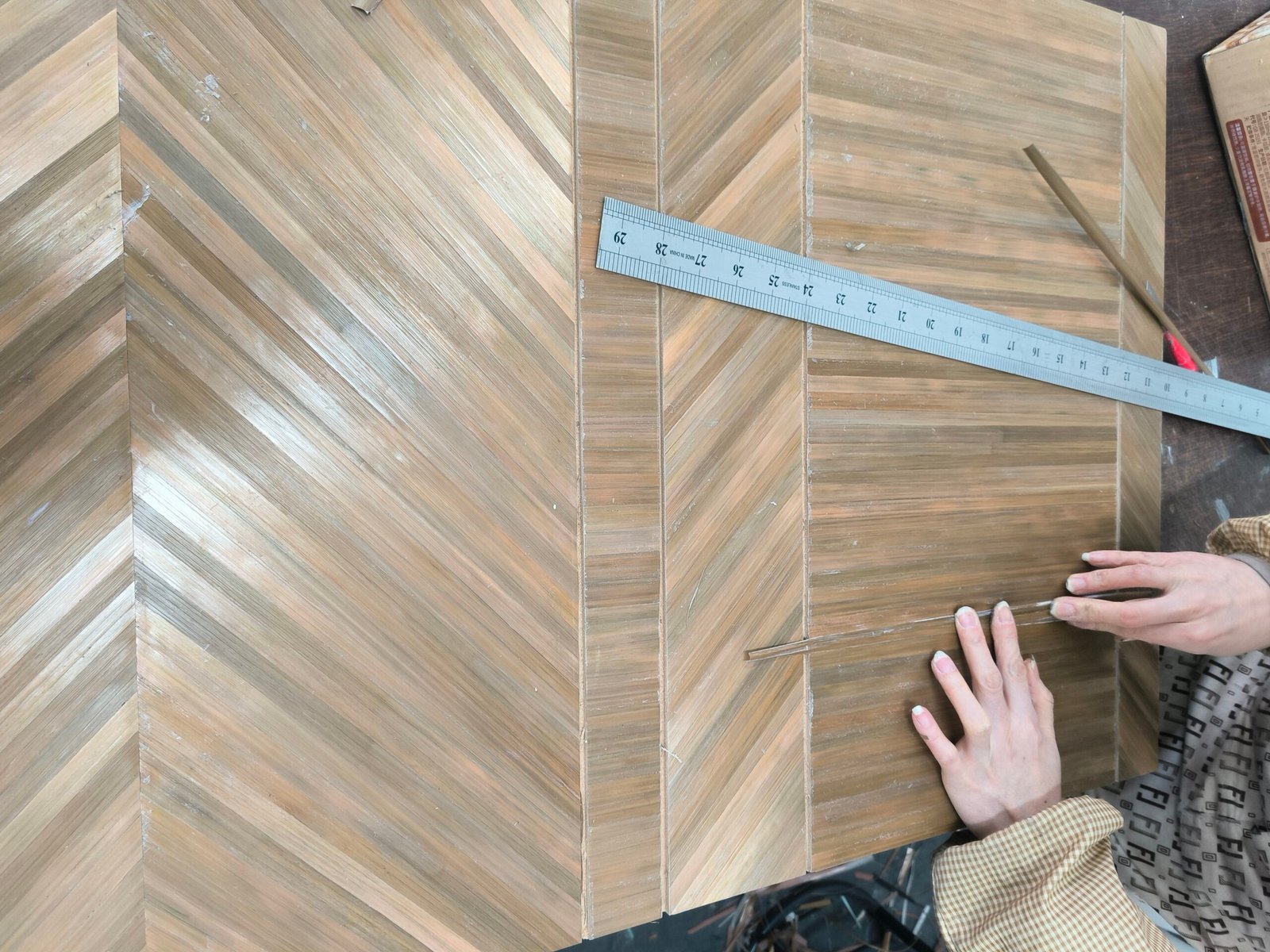 Straw marquetry veneer sample boards specifications for furniture and wall panel projects